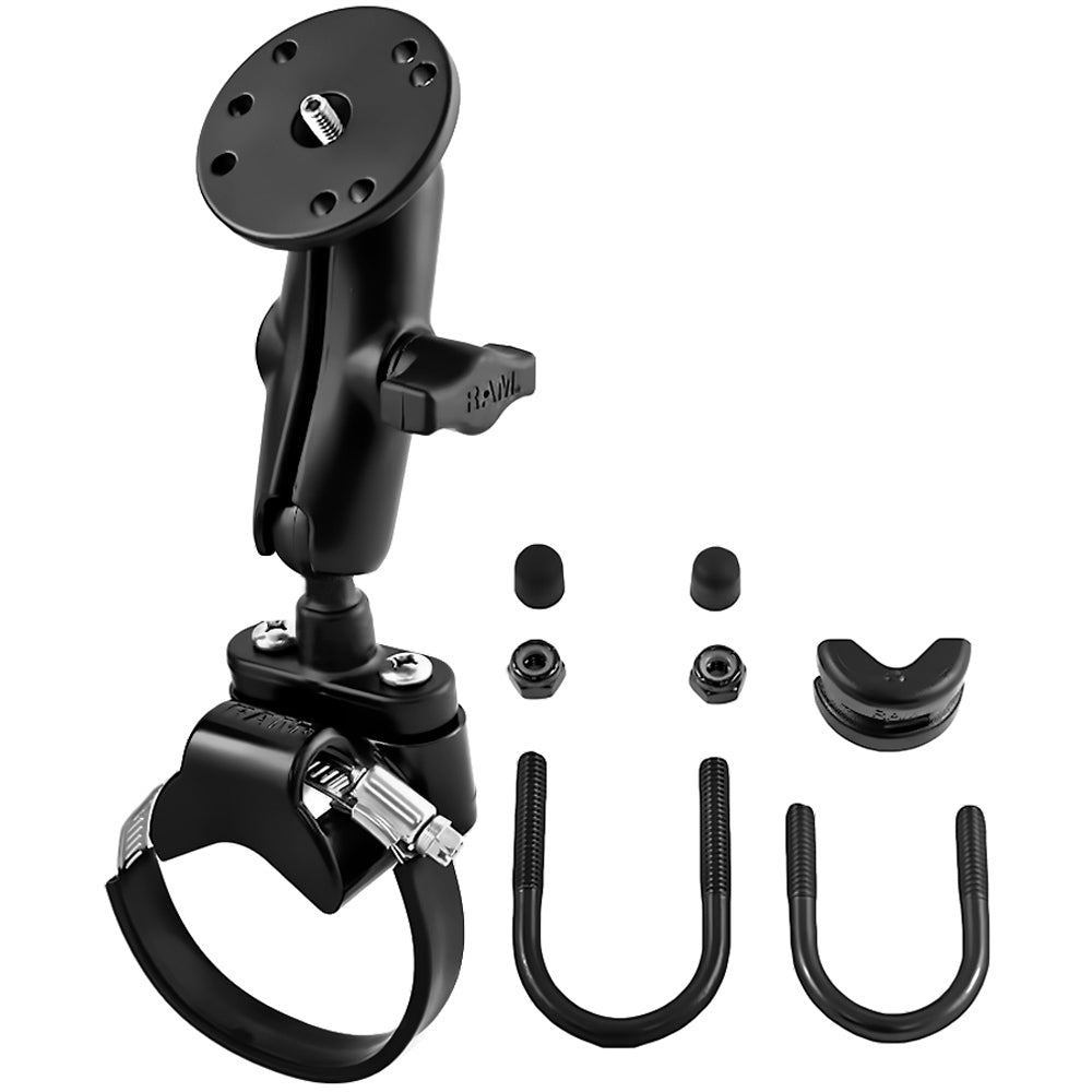 RAM Mount UBolt ATVUTV Strap wDouble Socket Arm and 14 20 Mounting Bolt Base RAMB149Z2202A