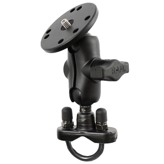 RAM Mount Handlebar UBolt Base Short Arm w14 20 Threaded Stud f Cameras RAMB149ZAC1U