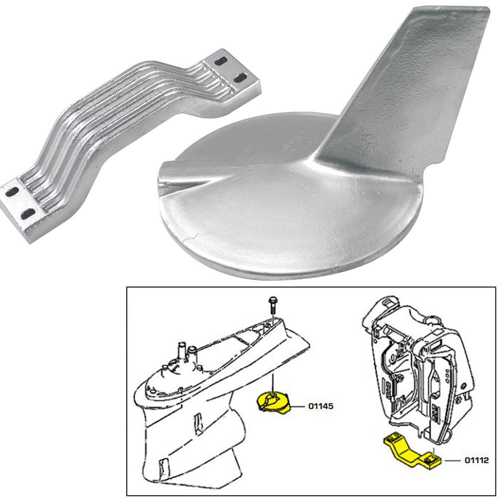 Tecnoseal Anode Kit wHardware  Yamaha 200300HP HiPerformance  Zinc 21106