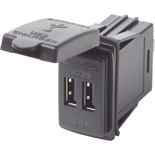 Blue Sea Dual USB Charger  24V Contura Mount 1039