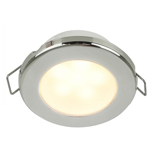 Hella Marine EuroLED 75 3 Round Spring Mount Down Light  Warm White LED  Stainless Steel Rim  12V 958109521