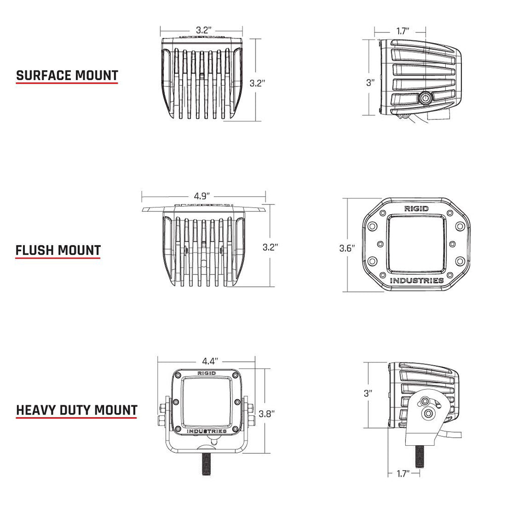RIGID Industries DSeries PRO SpecterDriving LED  Pair  Black 502313