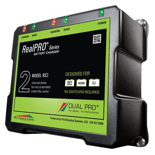 Dual Pro RealPRO Series Battery Charger  12A  26ABanks  12V24V RS2