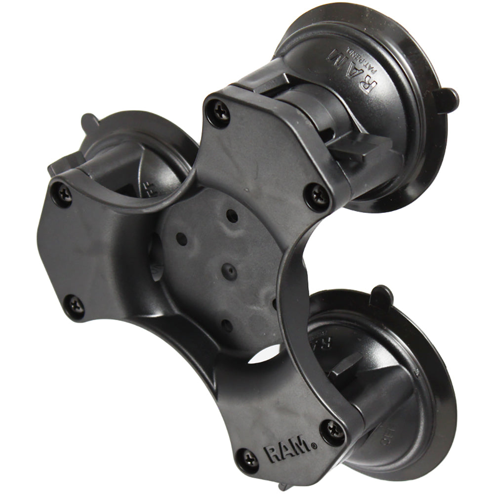 RAM Mount Triple Suction Cup Base wAMPs Hole Pattern wo Ball RAP3652241BU