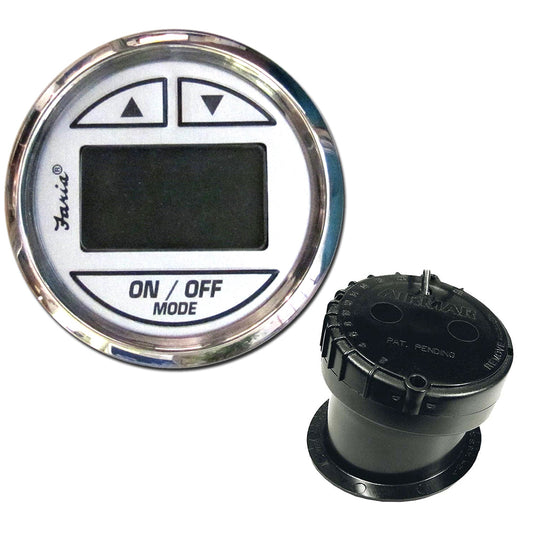 Faria Chesapeake White SS 2 Depth Sounder wInHull Transducer 13851