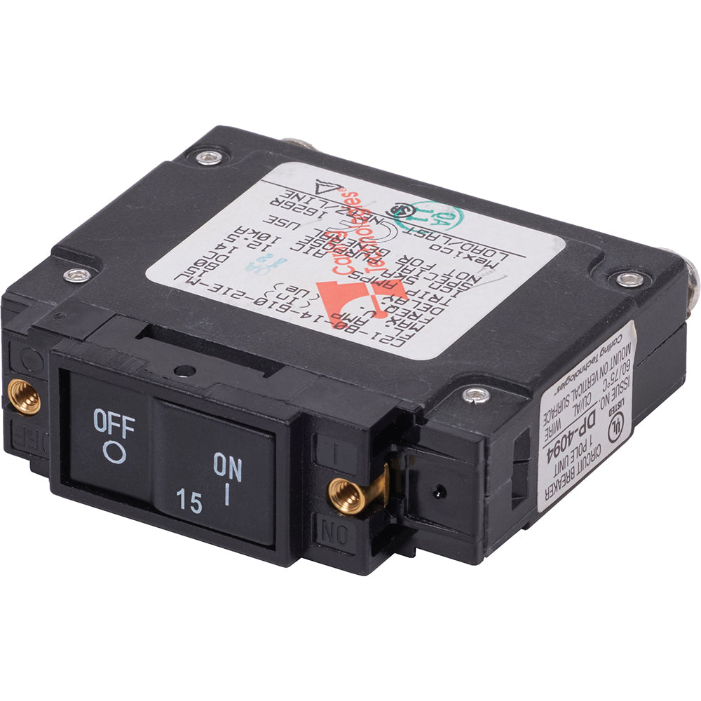 Blue Sea 7442 UL489 Circuit Breaker  15A Flat Rocker 7442