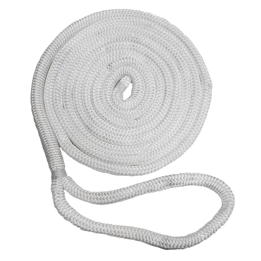 New England Ropes 12 Double Braid Dock Line  White  35 C50501600035