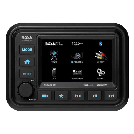 Boss Audio MGV550B Marine Stereo wAMFMBTRear Camera MGV550B