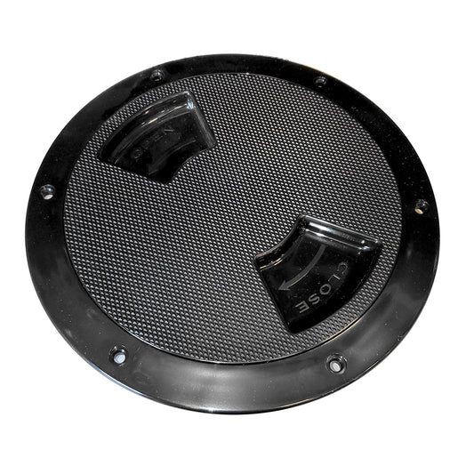 SeaDog Textured Quarter Turn Deck Plate  Black  8 3361871