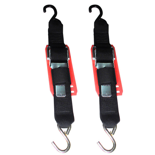 Rod Saver Paddle Buckle Trailer TieDown wVinyl Pad  2 x 2  Pair 2PB2VP