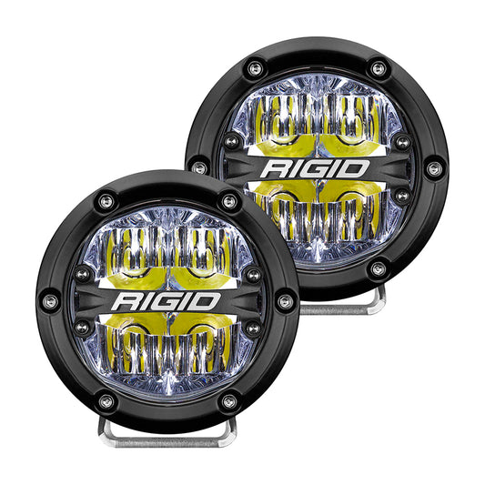 RIGID Industries 360Series 4 LED OffRoad Fog Light Drive Beam wWhite Backlight  Black Housing 36117
