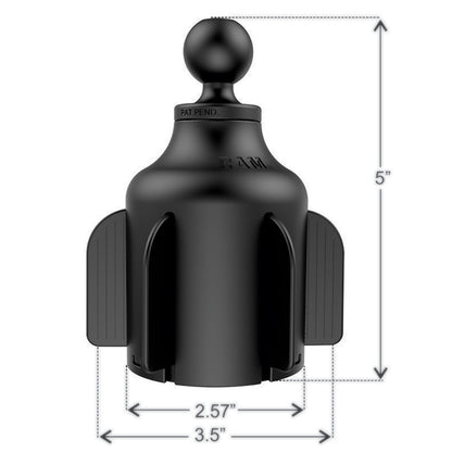 RAM Mount Stubby Cup Holder Mount wDouble Socket Arm RAPB2994201U