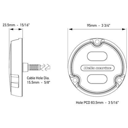 Hella Marine Apelo A1 Blue White Underwater Light  1800 Lumens  Black Housing  White Lens 016145011