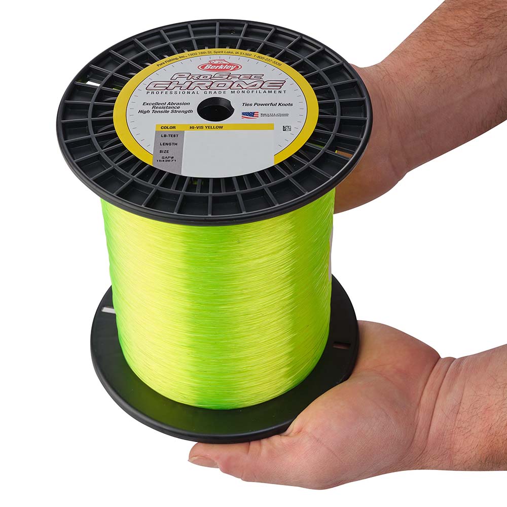 Berkley ProSpec Chrome HiVis Yellow Monofilament  60 lb  3000 yds  PSC3B60HVY 1543675
