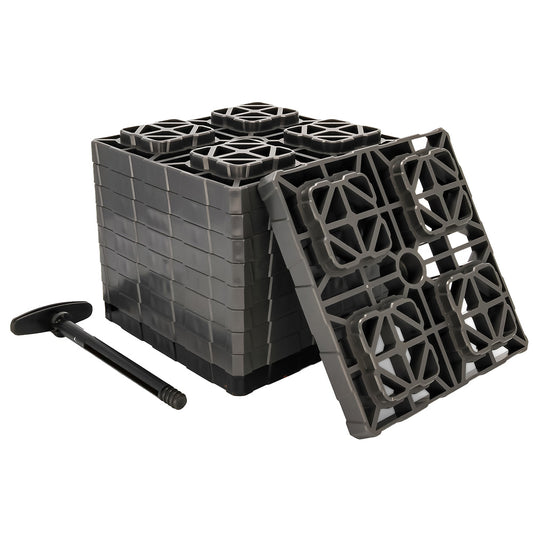 Camco FasTen Leveling Blocks XL wTHandle  2x2  Grey 10Pack 44527
