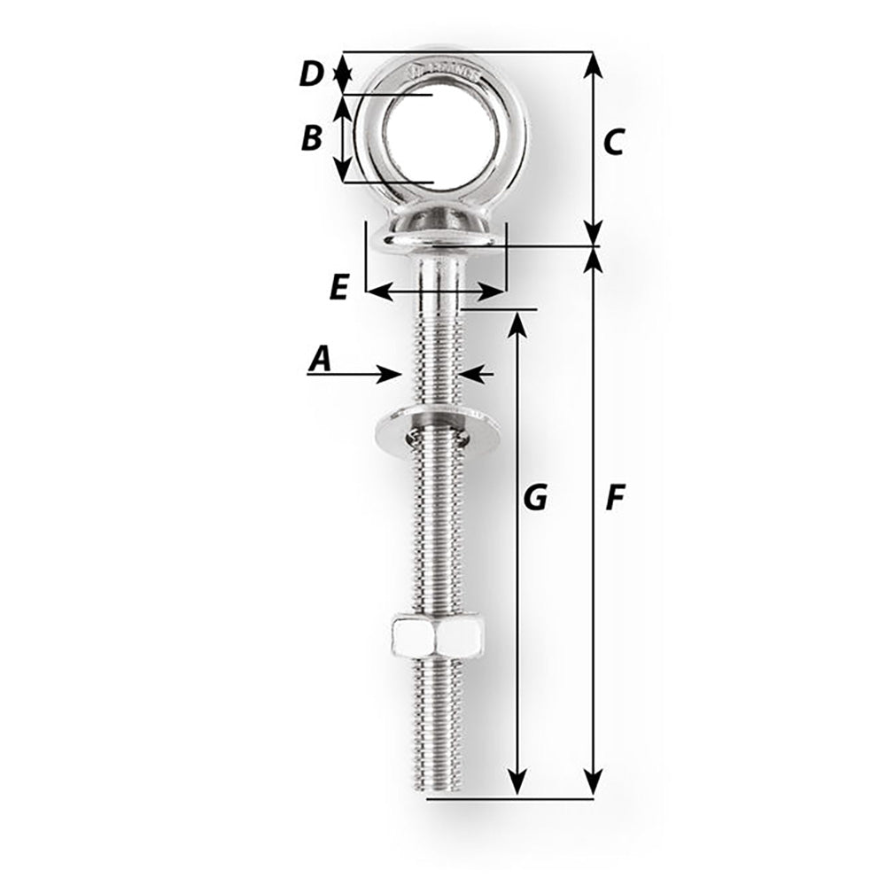 Wichard Eye Bolt  Diameter 1532  Length 1916 6490W