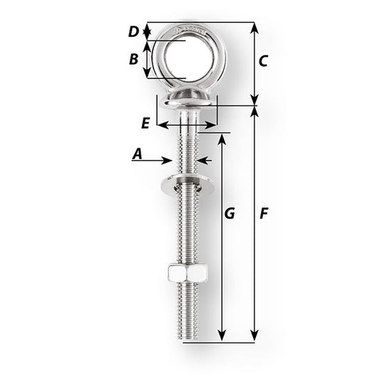 Wichard Eye Bolt  Diameter 532  Length 4 6493W