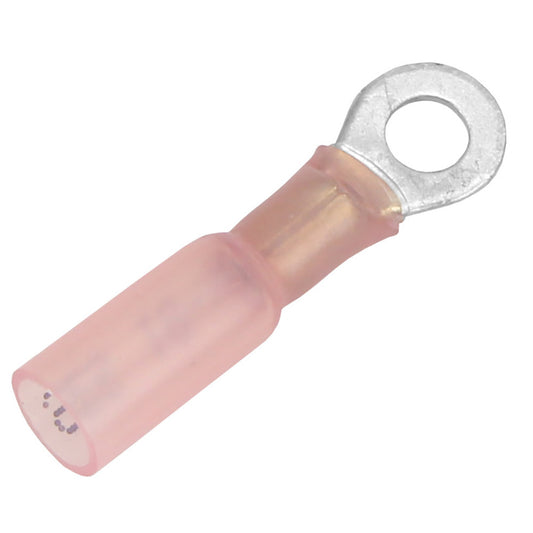Pacer 2218 AWG Heat Shrink Ring Terminal  8 Stud Size  100 Pack TE188R100